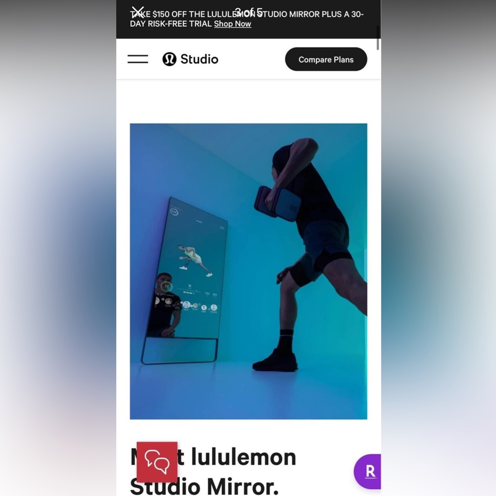 NY PICK UP ONLY - Lululemon interactive workout MIRROR home gym - Picture 4 of 6